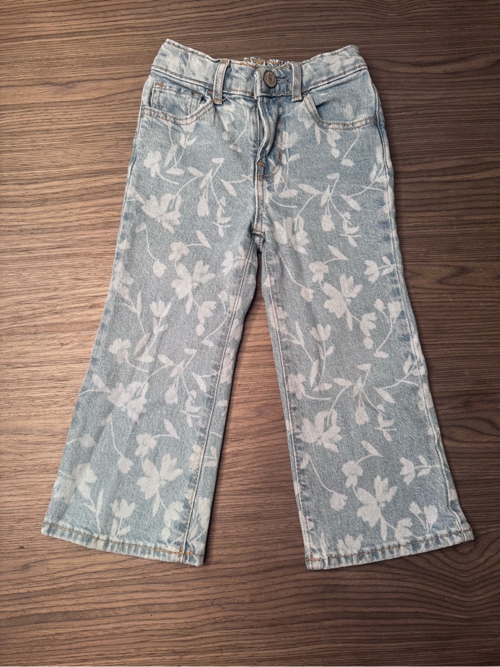 GAP Light Blue Floral Wide-Leg Jeans for Kids